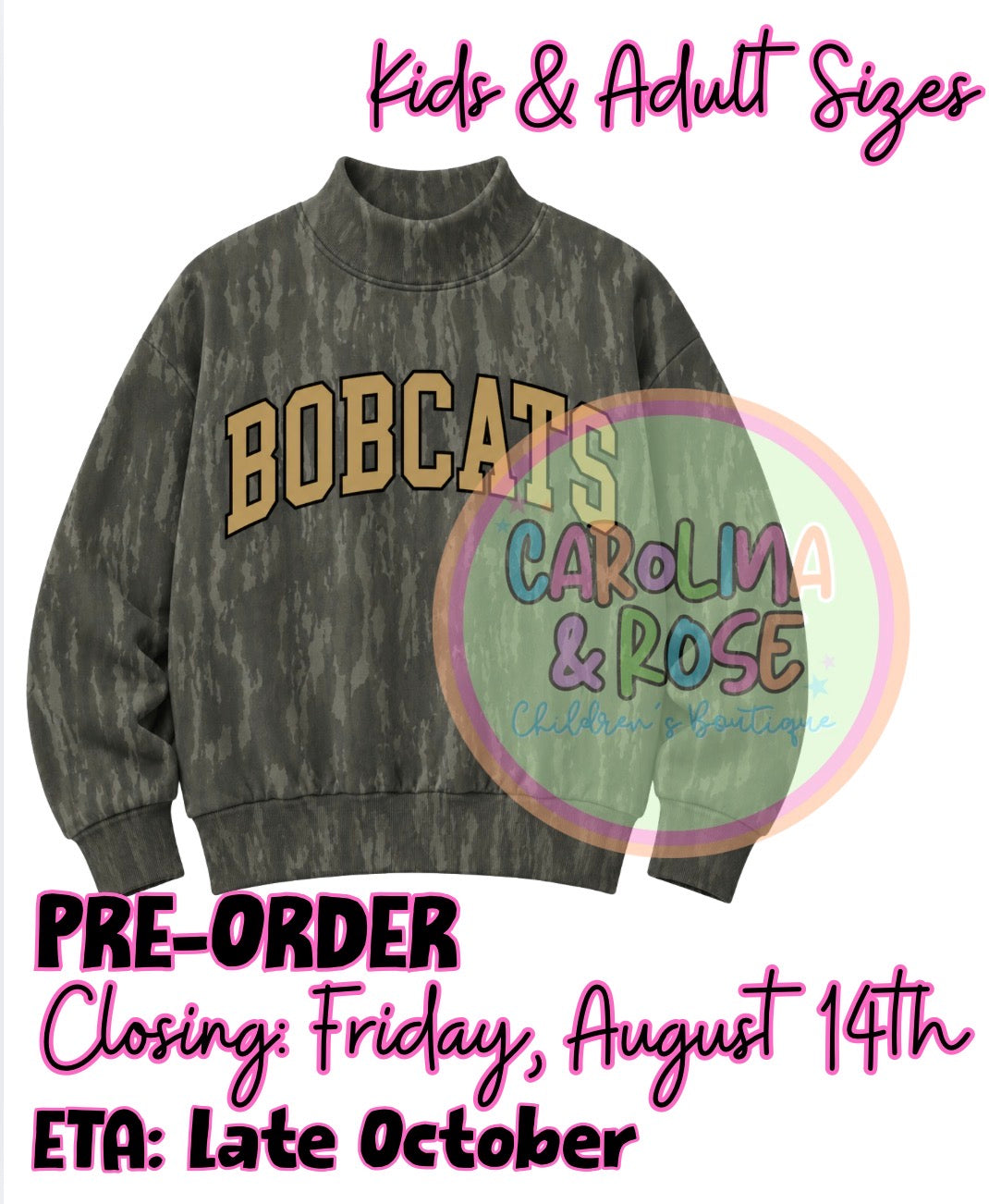 Bobcats Camo Mock Neck *PRE-ORDER*