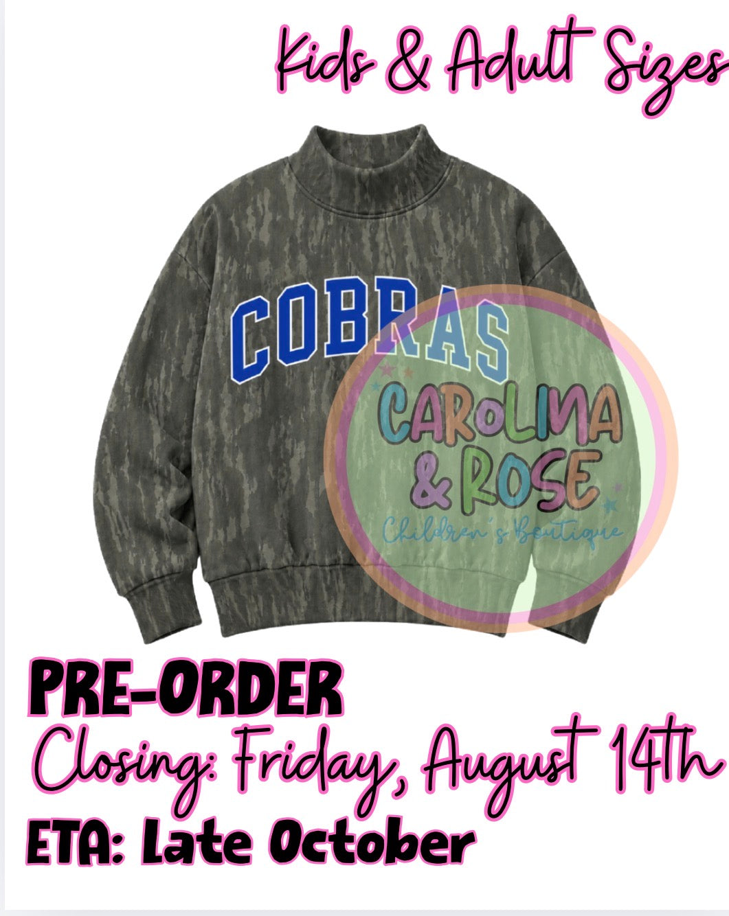 Cobras Camo Mock Neck *PRE-ORDER*