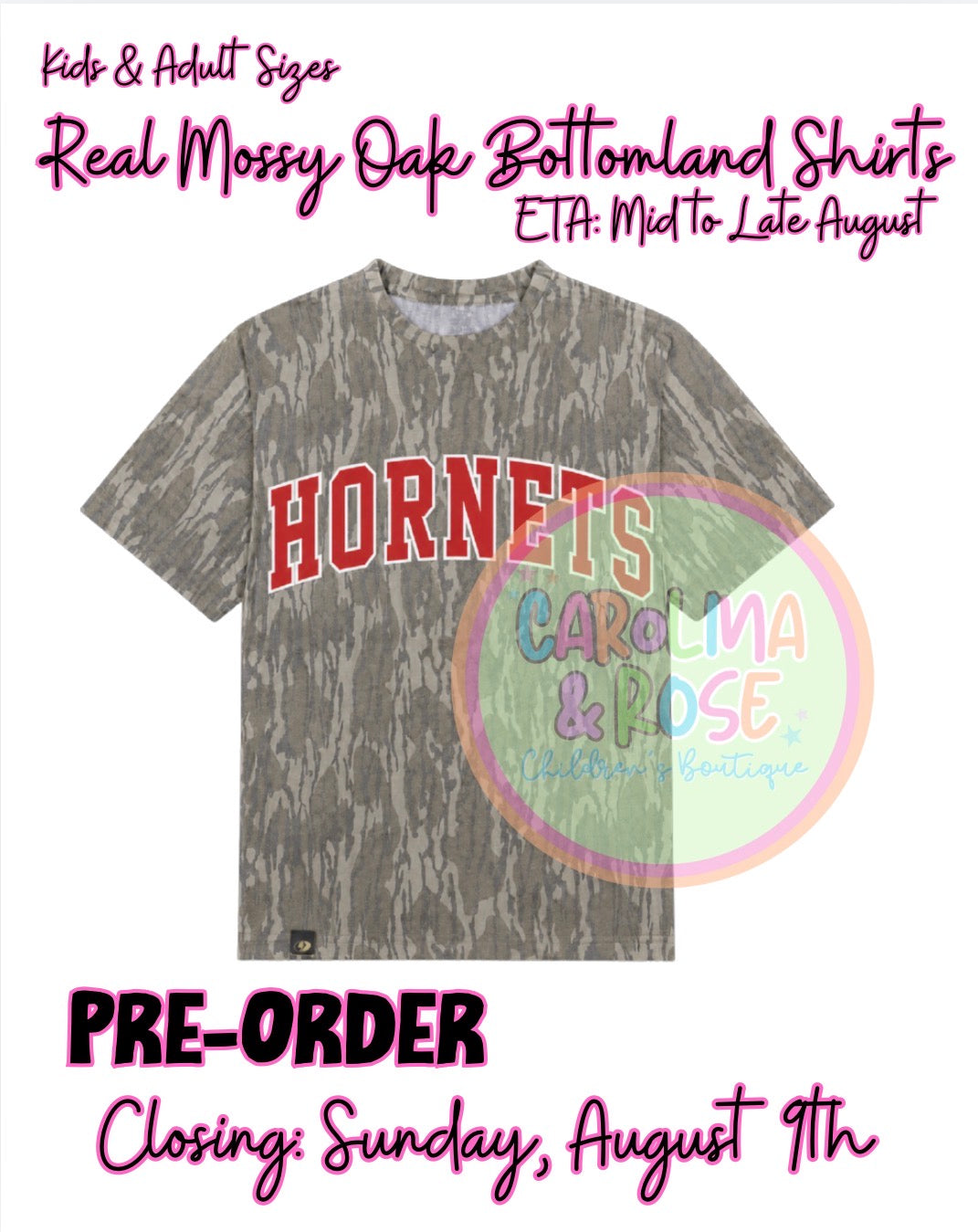 Hornets Mossy Oak Shirt *PRE-ORDER*
