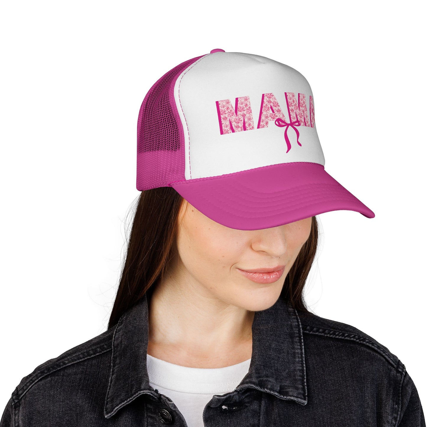 Pink MAMA Bow Trucker Hat