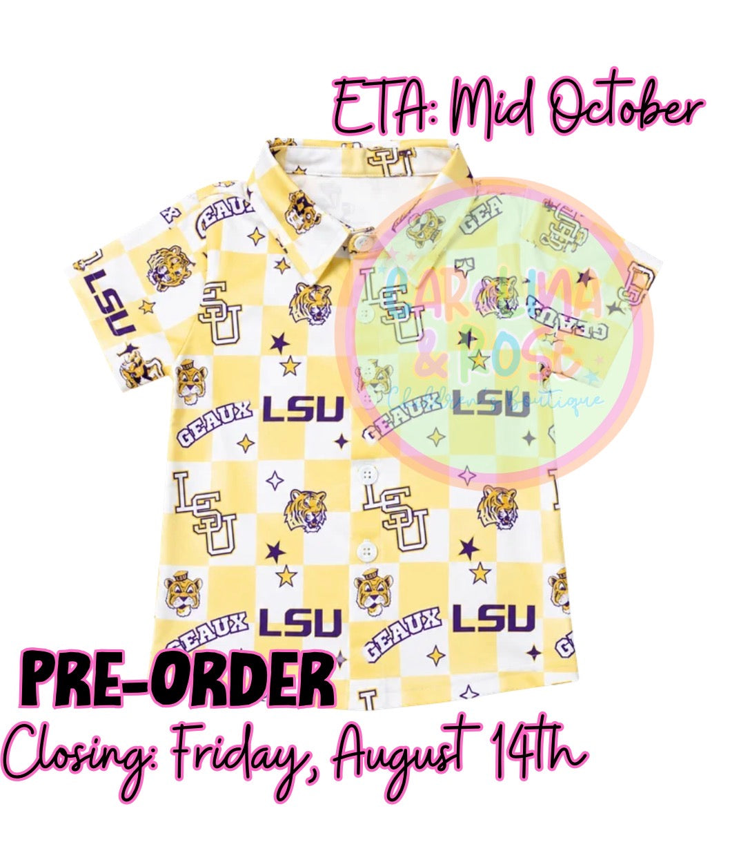 LSU Boys Button Down *PRE-ORDER*