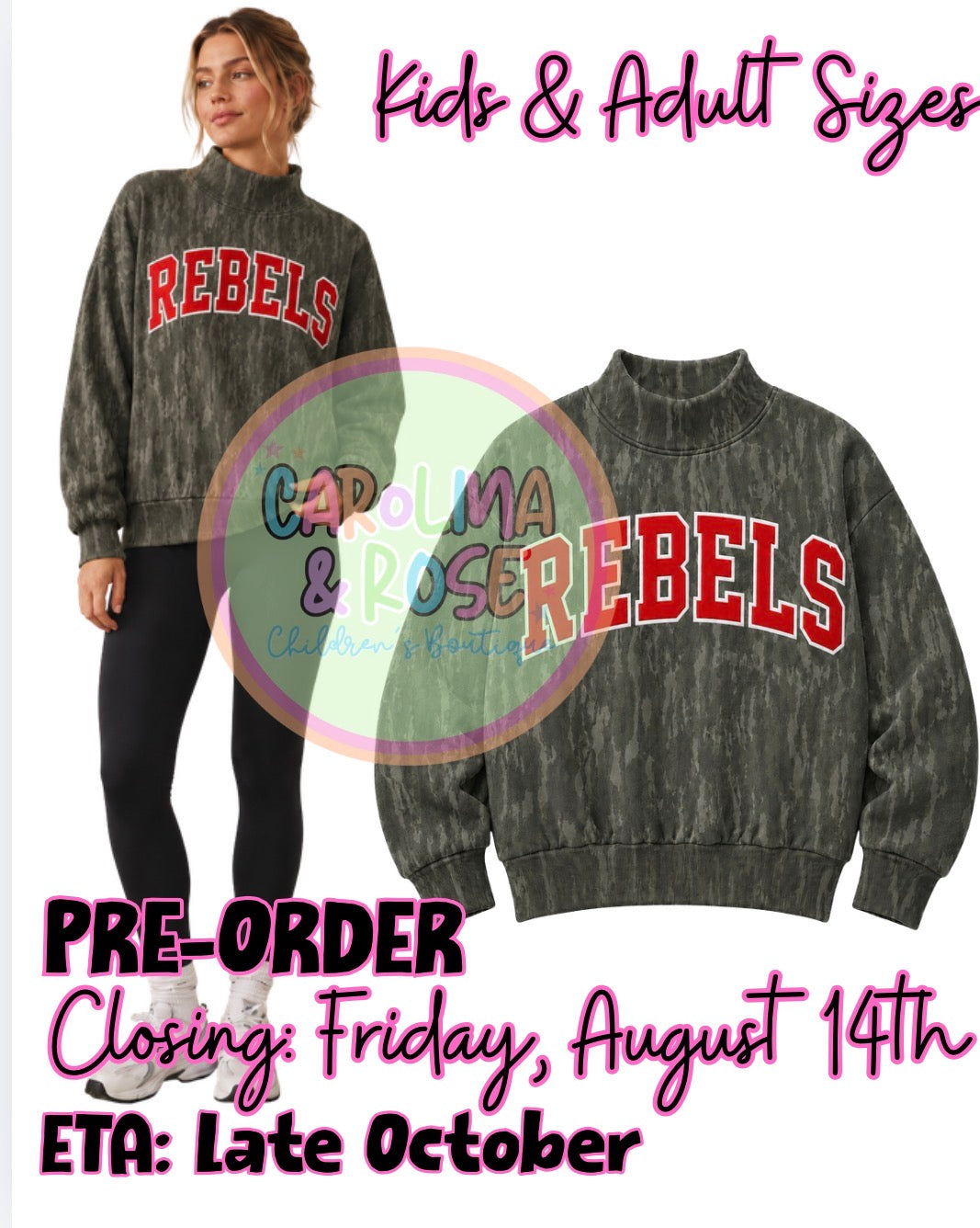 Rebels - Red Camo Mock Neck *PRE-ORDER*