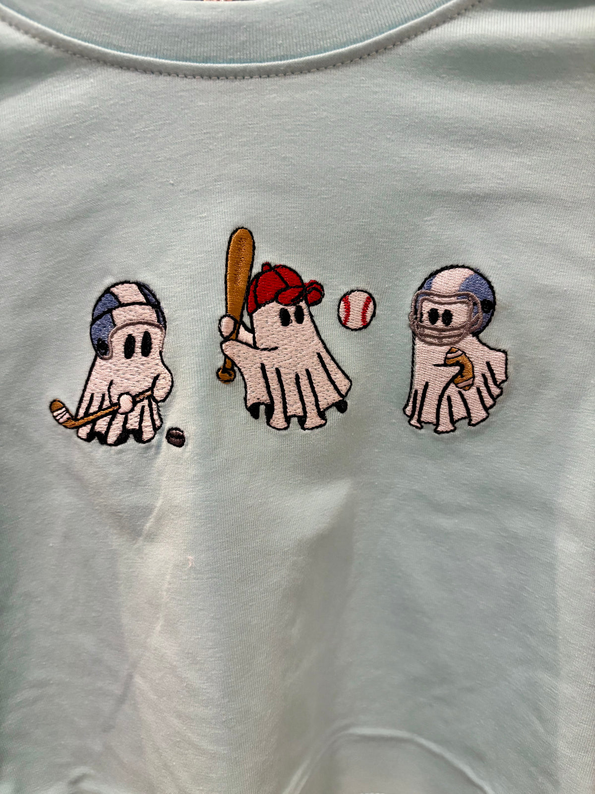 Blue Halloween Baseball Ghost T-Shirt - READY TO SHIP/PICKUP!