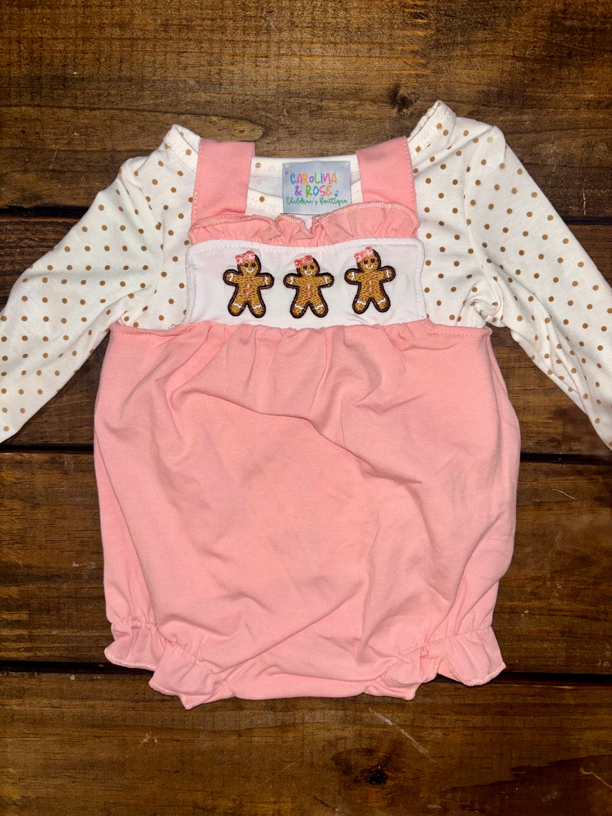 Girls Pink Gingerbread Bubble Set - READY TO SHIP/PICKUP