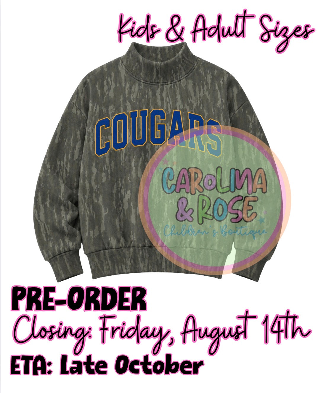 Cougars Camo Mock Neck *PRE-ORDER*