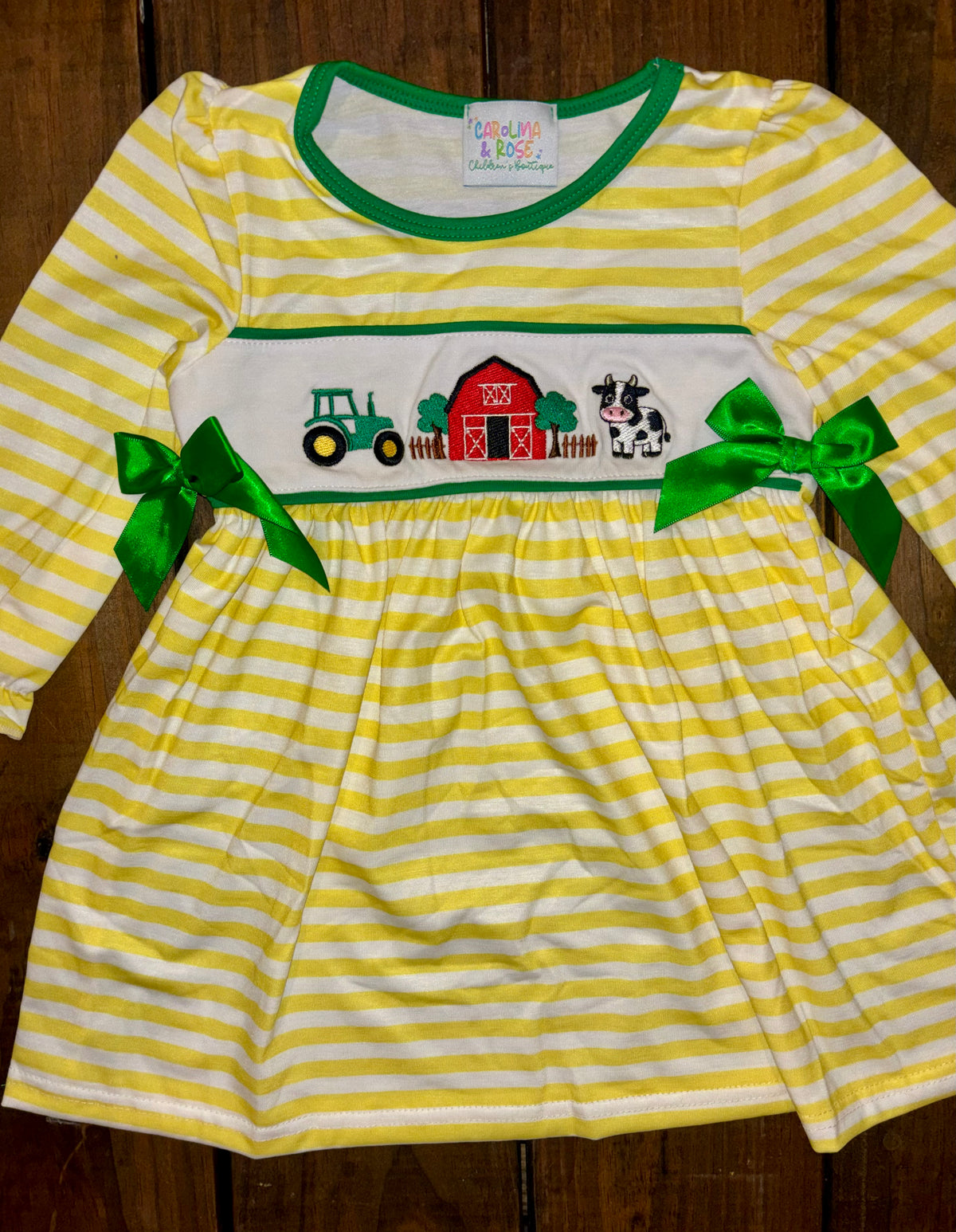 Striped Farm Embroidery Dress - READY TO SHIP/PICKUP