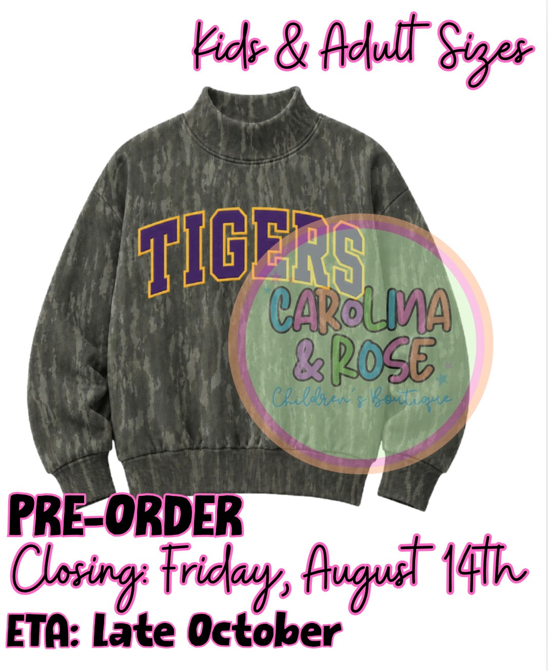 Tigers Camo Mock Neck *PRE-ORDER*