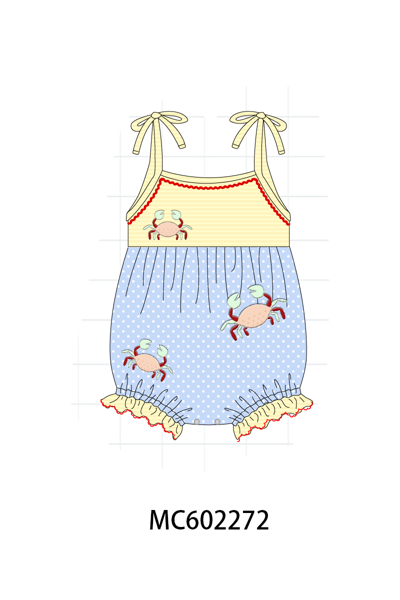 Blue Crab Applique Bubble