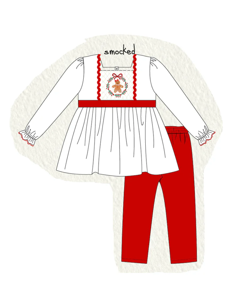 PRE-ORDER: Forest Christmas Gingerbread Smocked