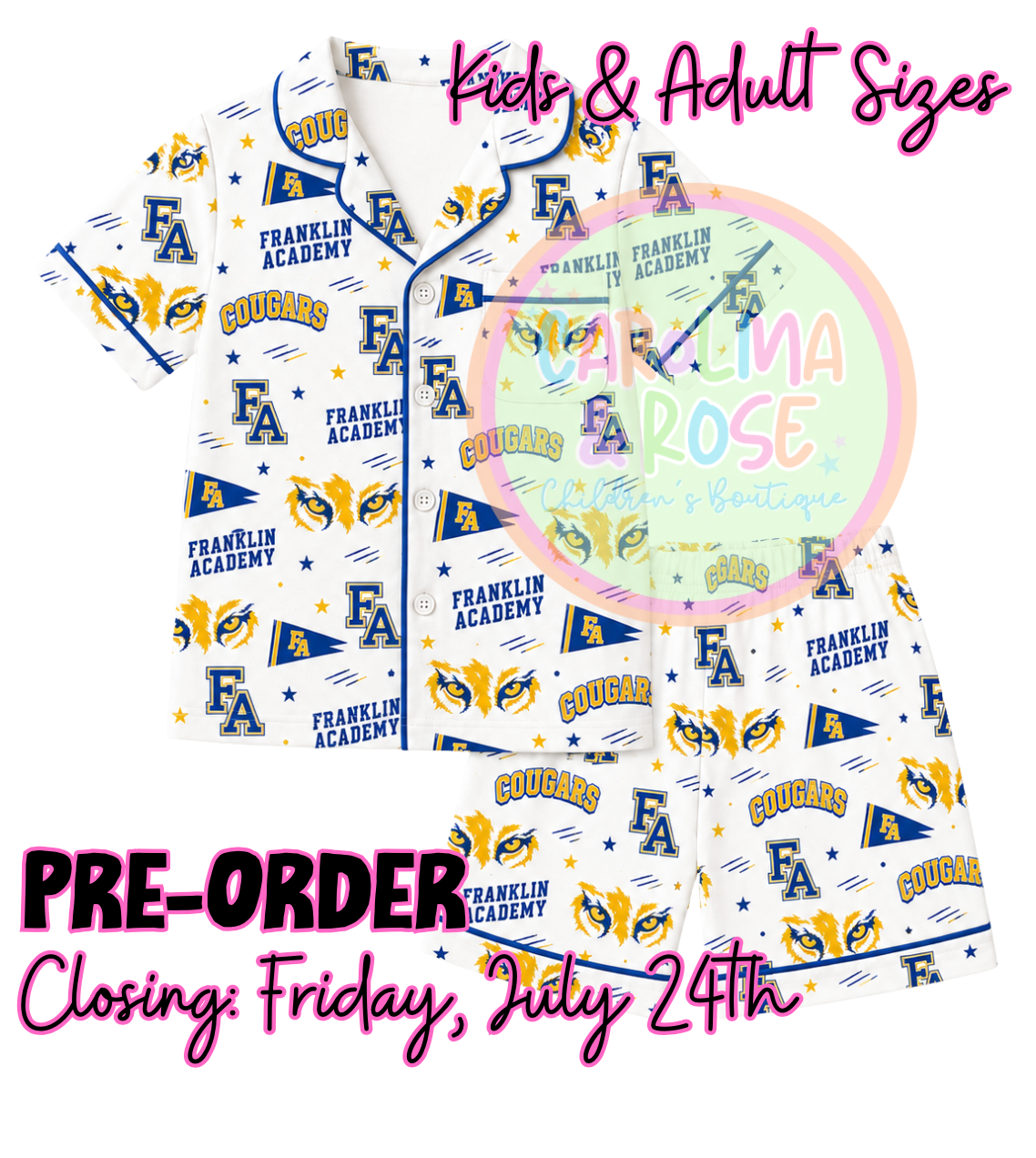 Franklin Academy Spirit Pajamas *PRE-ORDER*