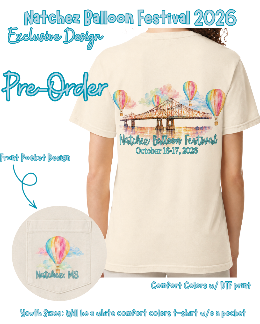 Natchez Balloon Festival Comfort Colors T-Shirt