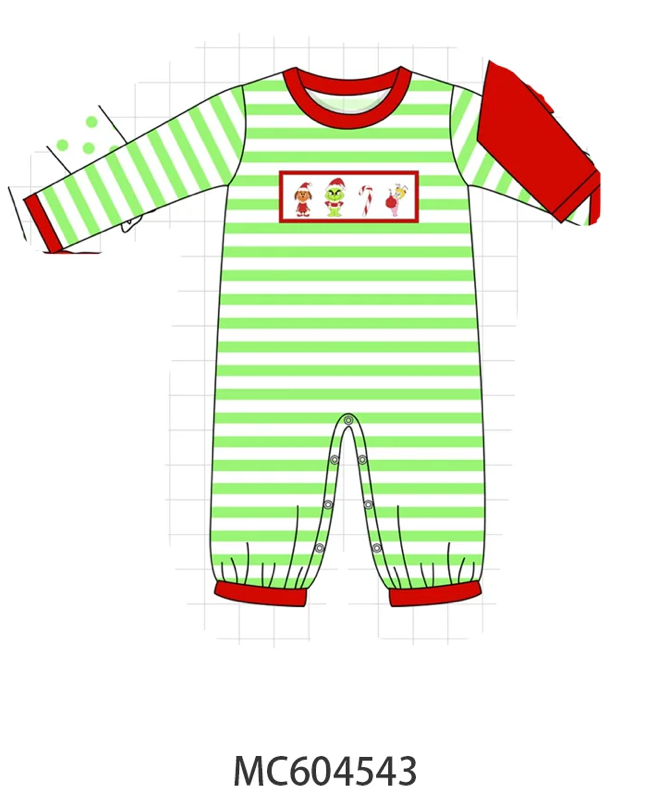 Green Dot Grinch Boy's Jon Jon - READY TO SHIP/PICKUP