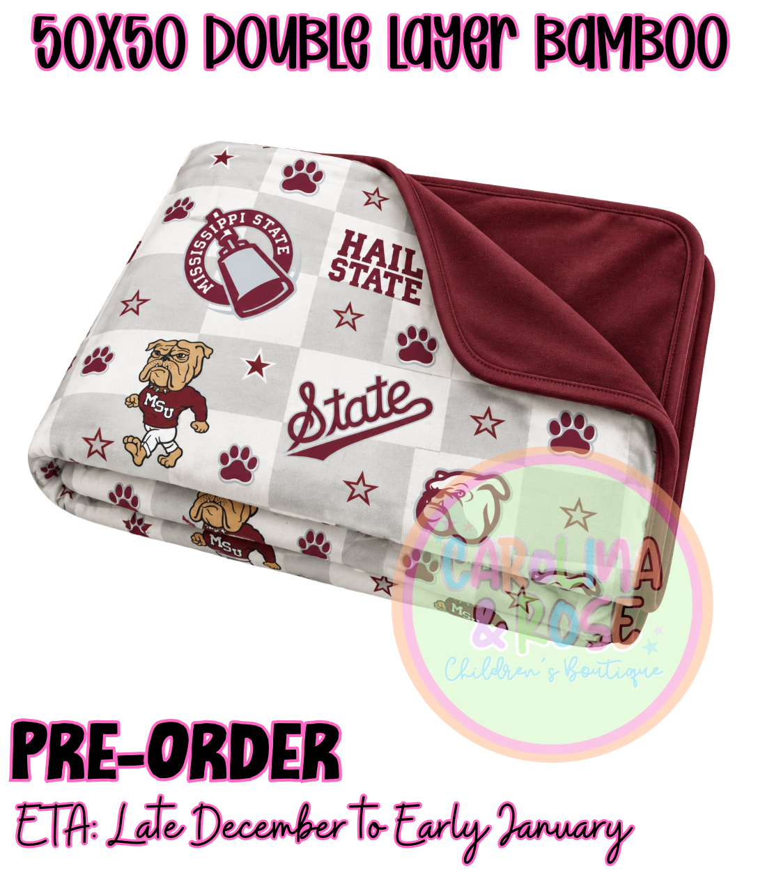 Bulldogs 50x50 Double Layer Bamboo Blanket *PRE-ORDER*