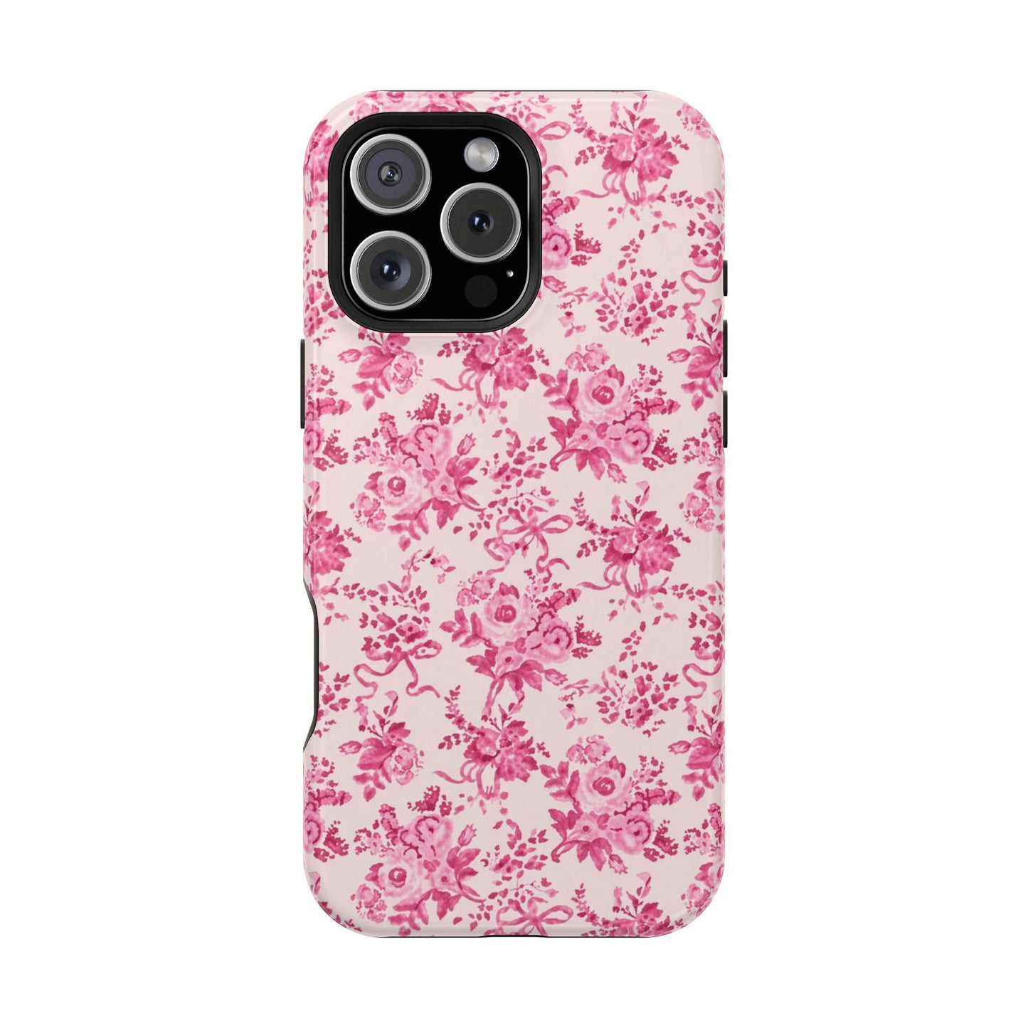 Pink Floral Magnetic Impact-Resistant Phone Case