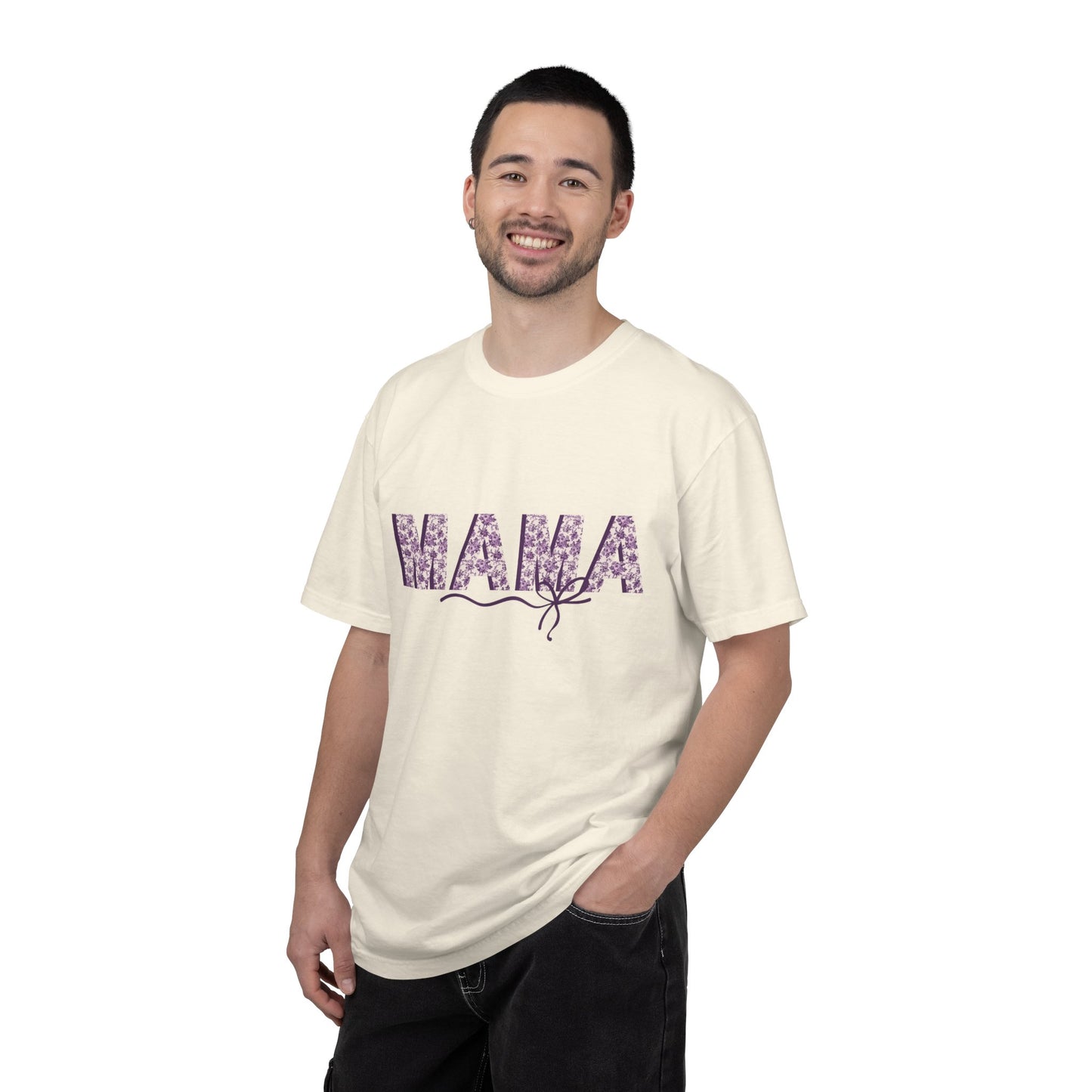 PURPLE - Mama Floral T-Shirt — Floral "MAMA" Graphic Tee for Moms, Mother's Day Gift