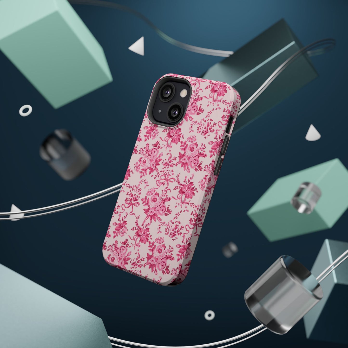Pink Floral Magnetic Impact-Resistant Phone Case