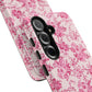 Pink Vintage Floral Tough Phone Case — Protective iPhone Cover