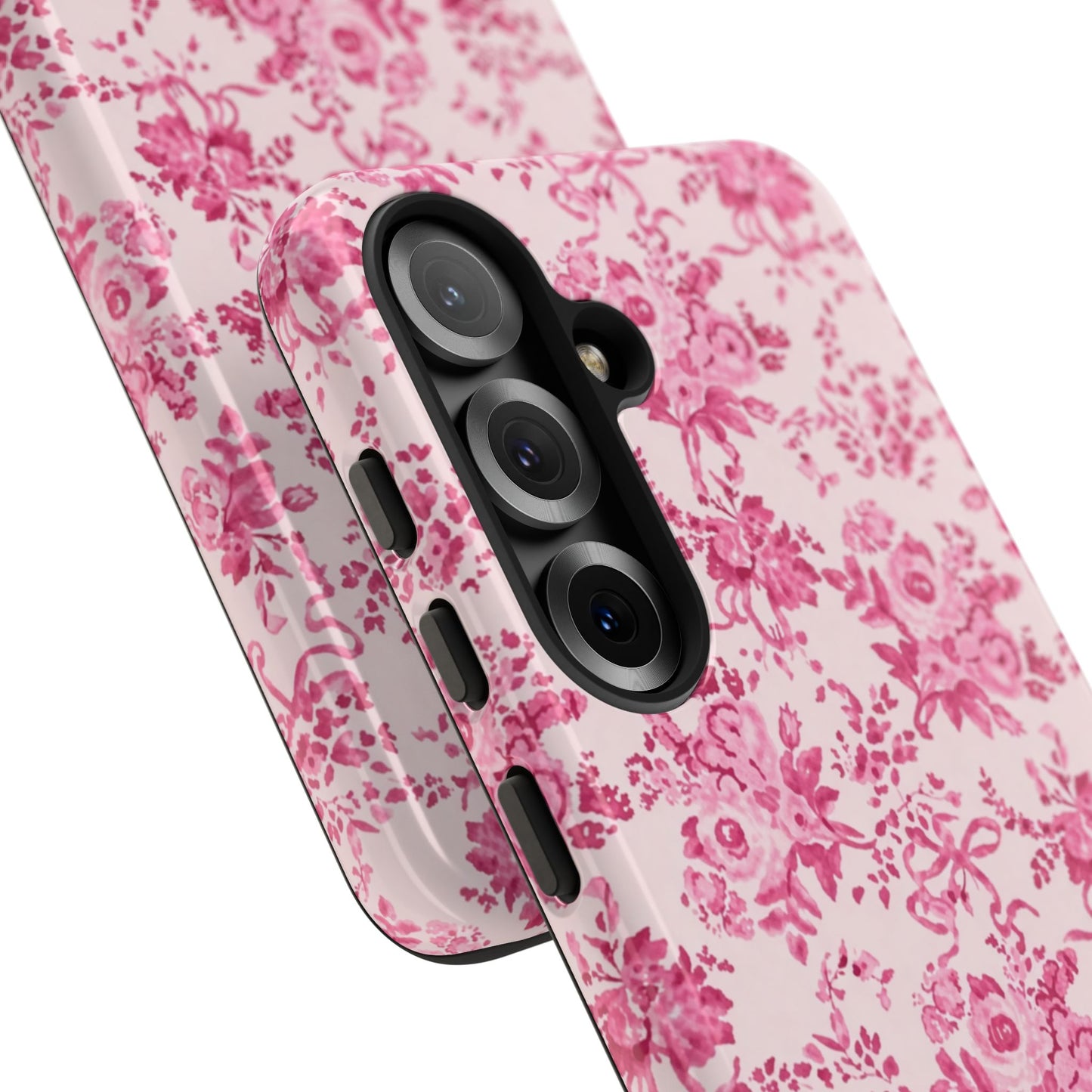 Pink Vintage Floral Tough Phone Case — Protective iPhone Cover