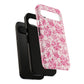 Pink Vintage Floral Tough Phone Case — Protective iPhone Cover
