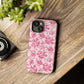 Pink Vintage Floral Tough Phone Case — Protective iPhone Cover