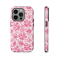 Pink Vintage Floral Tough Phone Case — Protective iPhone Cover