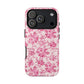 Pink Vintage Floral Tough Phone Case — Protective iPhone Cover