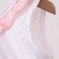 Pink cross jacquard embroidery ruffle bubble
