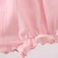 Pink cross jacquard embroidery ruffle bubble