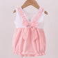 Pink cross jacquard embroidery ruffle bubble