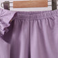 Purple bunny applique ruffle shorts set