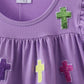 Lavender cross sequin tiered dress