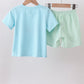 Blue watermelon truck seersucker shorts set