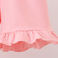 Pink character embroidery gingham bubble