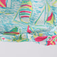 Blue sailboat print ruffle bubble