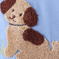 Blue puppy french knot stripe shorts set