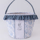 Blue bunny floral ruffle basket