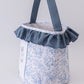 Blue bunny floral ruffle basket