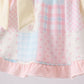 Pink Floral Print Checkered Bloomer Set