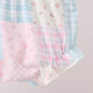 Pink Floral Print Checkered Bloomer Set