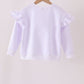White bow sequin mom&me sweatshirt