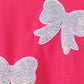 Magenta bow sequin mom&me sweatshirt