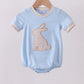 Blue bunny applique bubble