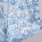 Blue bunny applique ruffle shorts set