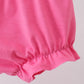 Pink character smocked ruffle bloomer set