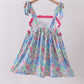 Pink character smocked ruffle dress