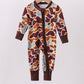 Camouflage print zipper bamboo romper