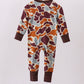 Camouflage print zipper bamboo romper