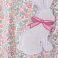 Floral bunny applique ruffle shorts set