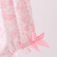 Pink bunny smocked ruffle bow bubble