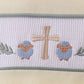 Yellow cross sheep embroidery top